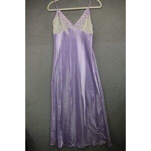 Valerie Stevens Lavender Lace Embroidered Satin Maxi Slip Dress--Fairy-Babydoll